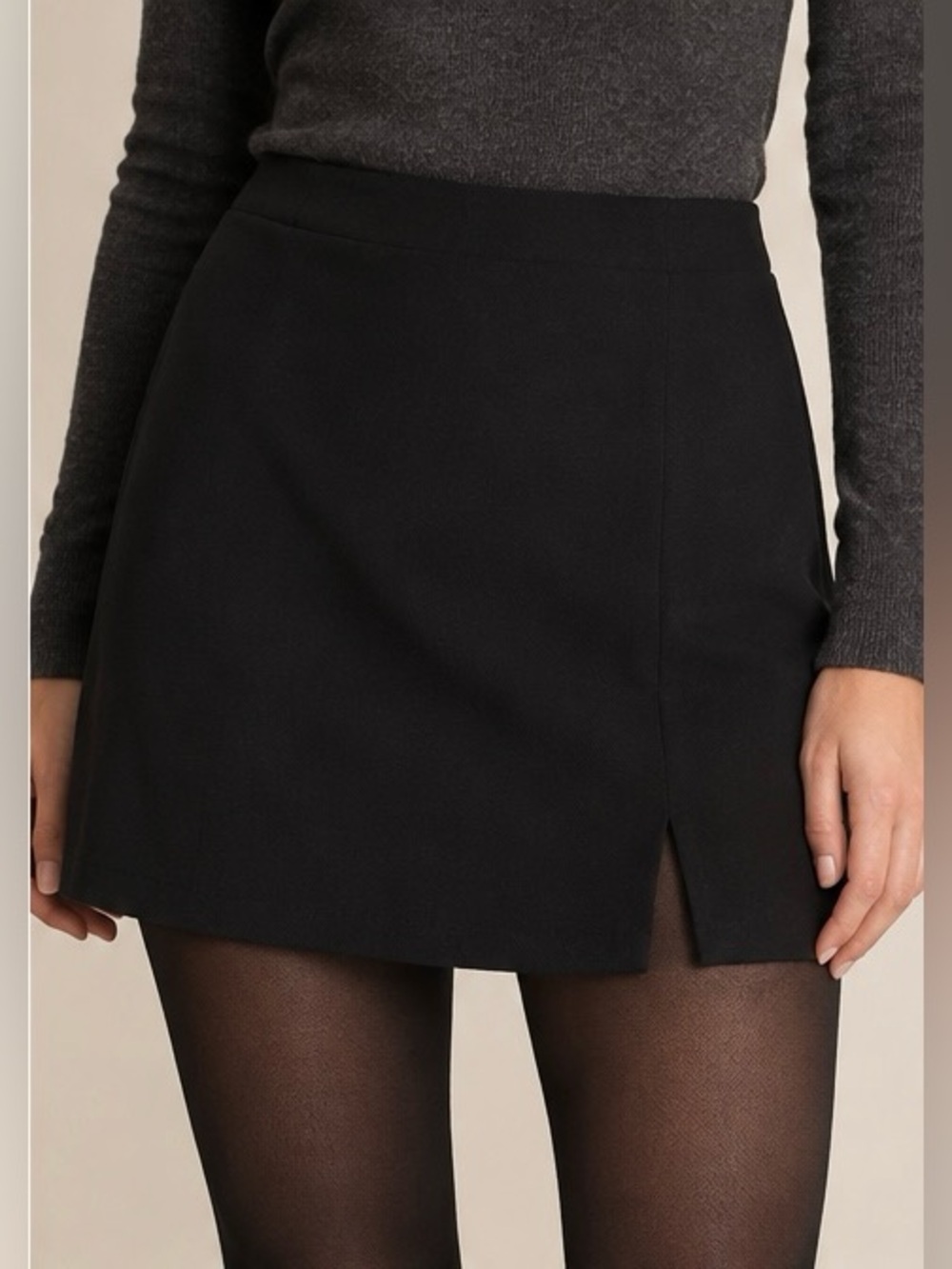 Mi Ami Black A-Line Mini Skirt Dark Academia Schoolgirl Size Medium